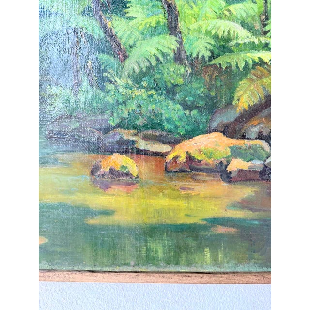 Jungle Forest Landscape, 1960s, Oil on Canvas For Sale - Image 16 of 18