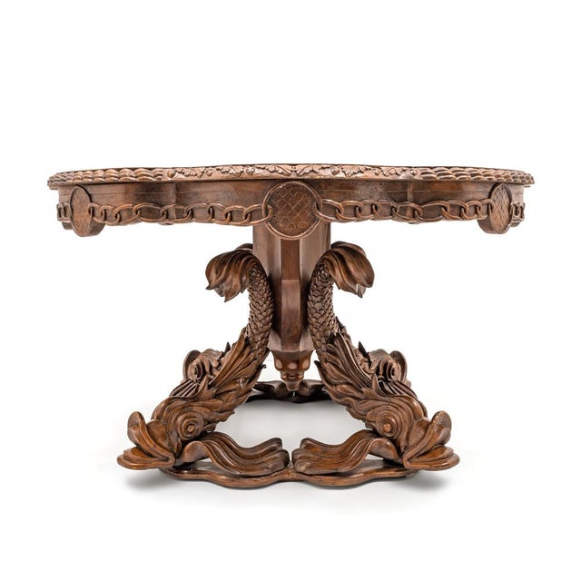 An exceptional and dramatic Victorian center table attributed to Henry Eyles of Bath, England, dating to the mid-19th...