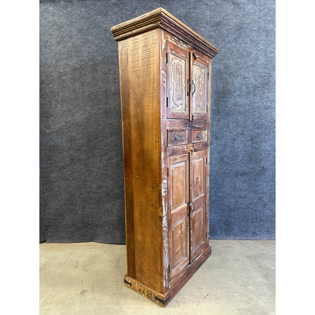 Solid Reclaimed Wood Cabinet/Hutch, With Drawers. For Sale - Image 4 of 7