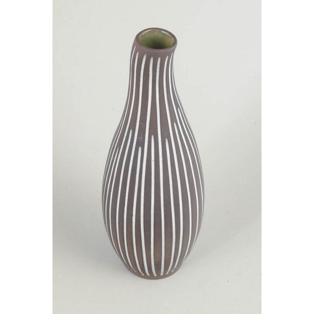 Elongated Stoneware Vase with Stripes by Helge Østerberg, 1970s For Sale - Image 3 of 6