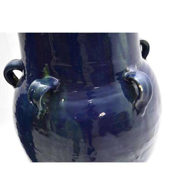 Blue Large Blue Ceramic Floor Standing Vases, 1970s, Set of 2 For Sale - Image 8 of 11