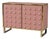 Dusty Rose Dry Bar Cabinet with Clear Murano Spheres and Brass from Justfurnituress SRL For Sale
