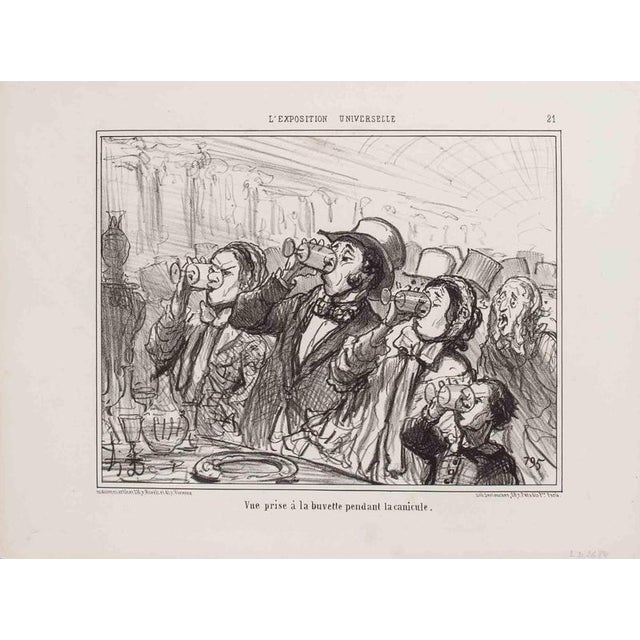 Beautiful lithograph with margins, realized by Daumier in 1855. It belongs to the Series "L'Exposition Universelle" Ref....