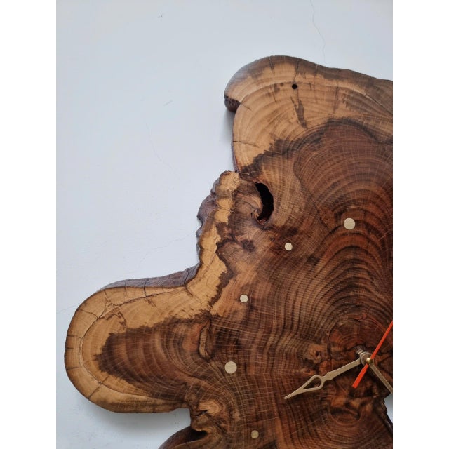 Wood Half Moon - One-of-a-Kind Handcrafted Driftwood Wall Clock Sculpture For Sale - Image 7 of 14
