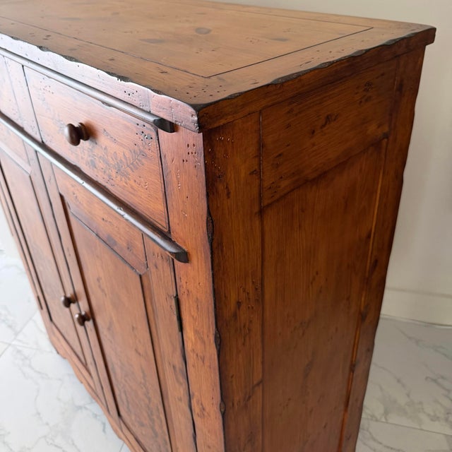 1990s Wood Jelly Cupboard Cabinet Pyrography Style For Sale - Image 9 of 11