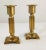 Mid-Century Solid Brass Squared Candlesticks a Pair For Sale - Image 4 of 4