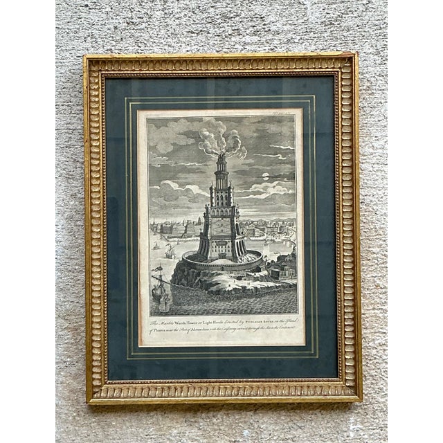 Antique Architectural Engraving in Gilt Frame For Sale In West Palm - Image 6 of 15