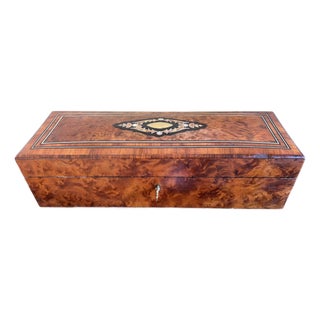 French Napoleon III Period Burl & Brass Box, 1880's For Sale