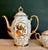English Vintage Porcelain Teapot Set: Gold Floral Design, 1960s. - Set of 2 For Sale - Image 3 of 9