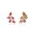 Luxury 14k Yellow Gold 1.83ct Pear Ruby Diamond Floral Stud Earrings- A Pair For Sale - Image 4 of 13