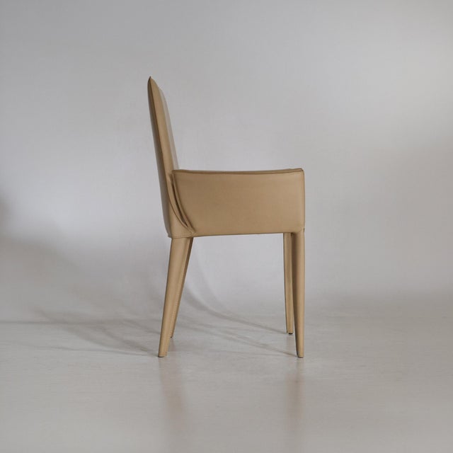 1990s Bottega Leather Chair by Renzo Fauciglietti and Graziella Bianchi for Frag For Sale - Image 4 of 13