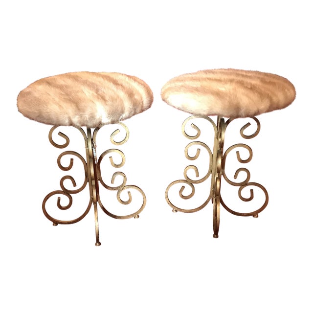 1960s Vintage Regency Style Stools - a Pair For Sale