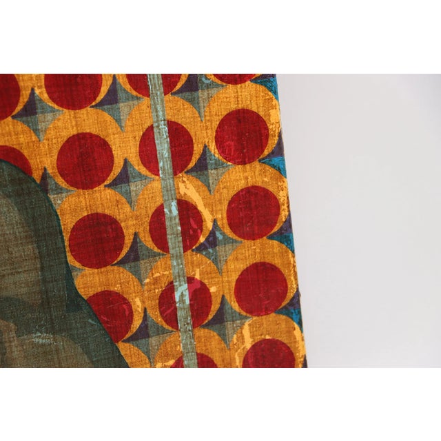 Turquoise 1970s French Semi-Nude Male Mixed Media on Canvas Painting, Unsigned (Gay Subject) For Sale - Image 8 of 12