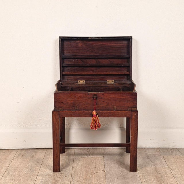 English 19th Century Brass Mounted Campaign Desk For Sale - Image 4 of 16