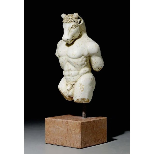 Baroque 17th Century Baroque Marble Figure of the Minotaur, Italy, Set of 2 For Sale - Image 3 of 12