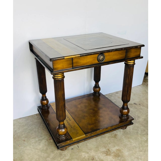 Gorgeous Maitland Smith National Geographic Library Table For Sale In Miami - Image 6 of 6