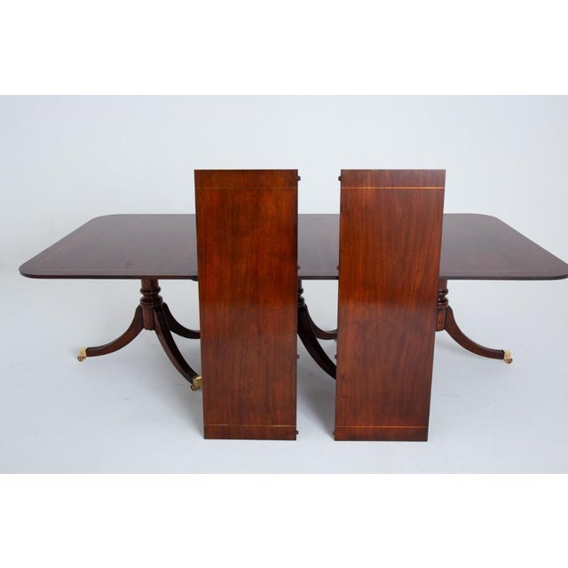Regency Revival 3 Pedestal Dining Table. Circa 1880 This Dining Table has 3 Pedestals, Each pedestal Having Elegant Swept...