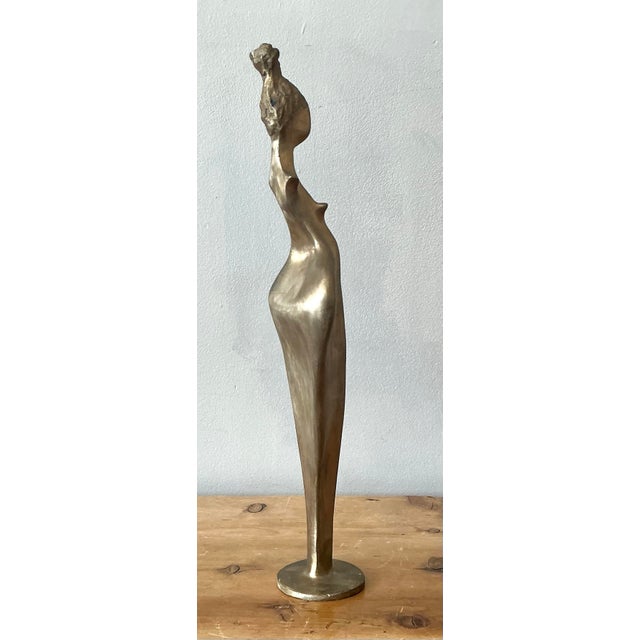 Vintage Brass Abstract Figurative of Woman For Sale - Image 9 of 12