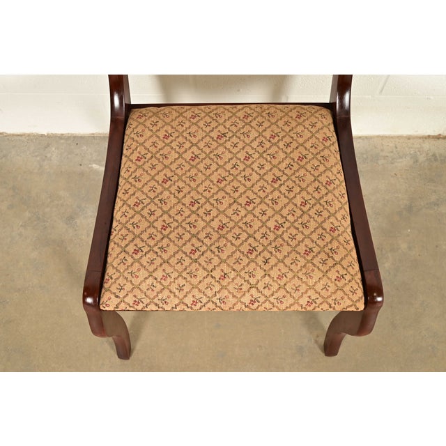 Wood Kindel Furniture Style Regency Carved Mahogany Side Chair or Dining Chair, Circa 1940s For Sale - Image 7 of 12