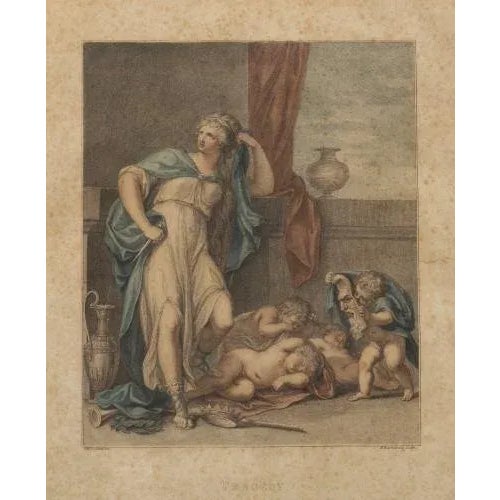 "Tragedy". Engraving on paper, framed. Traces of acidity. Dimensions: 20 x 29 cm. Provenance: Ourivesaria Ferreira...