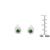 .925 Sterling Silver 0.15 Cttw Round Brilliant-Cut Green Diamond Miracle-Set Stud Earrings (Fancy Color-Enhanced, I1-I2 Clarity) For Sale In New York - Image 6 of 6