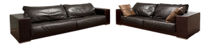 Three and Two-Seater Leather Sofas from Baxter, 1980, Set of 2