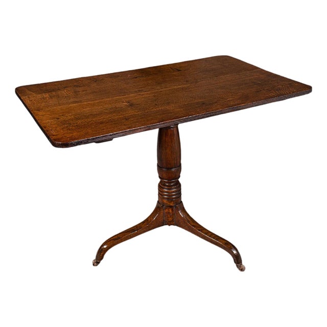 Antique Parlour Drinking Table, Scottish Oak, Tilt Top, Country House, Victorian For Sale