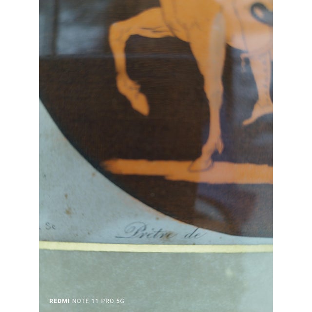 Print of Colored Etching “Bacchus” by artist Jean-Baptiste-Claude-Richard de Saint-Non , complete with frame....