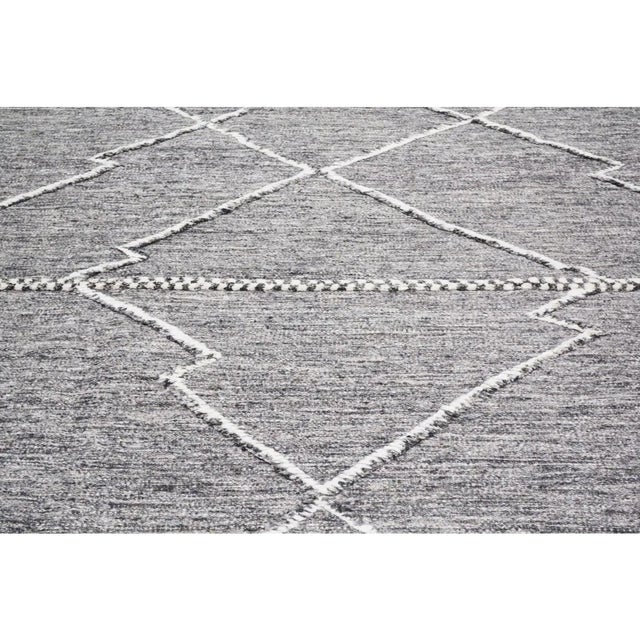 1990s Moroccan Beni Ourain Hand Knotted Wool Rug,8'X10' For Sale - Image 5 of 5