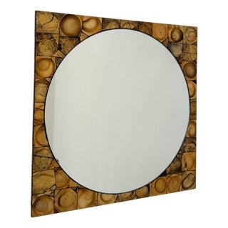 Mid-Century German Gilt Wood Mosaic Mirror attributed to Berthold Müller, 1960s For Sale