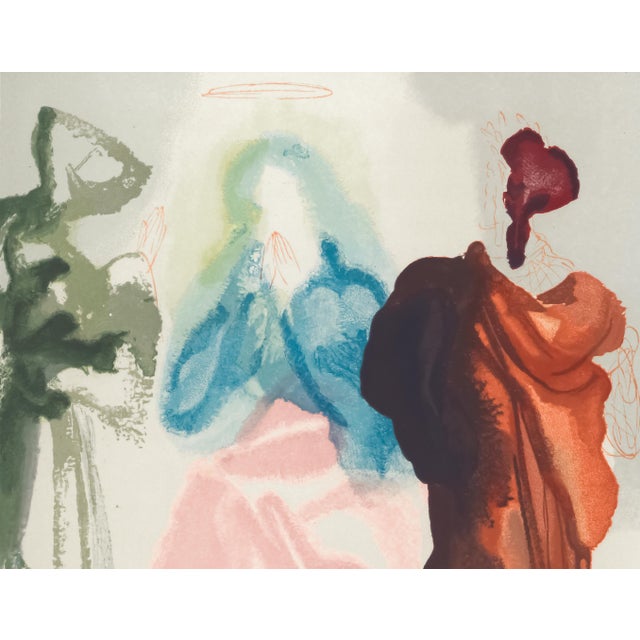 Abstract 1963 Dalí Divine Comedy Engraving Paradis Chant 33 "Prière De St. Bernard À La Vierge" (Prayer of St. Bernard to the Virgin) For Sale - Image 3 of 8