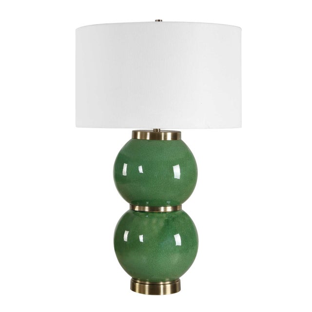 Kenneth Ludwig Chicago Banner Green Spheres Table Lamp For Sale - Image 4 of 6