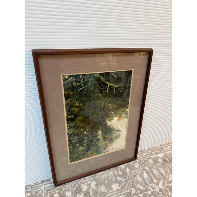 Design Plus Gallery presents "Summer Woods" an Original Watercolor Painting by David Solomon, 1972. The artist is a...