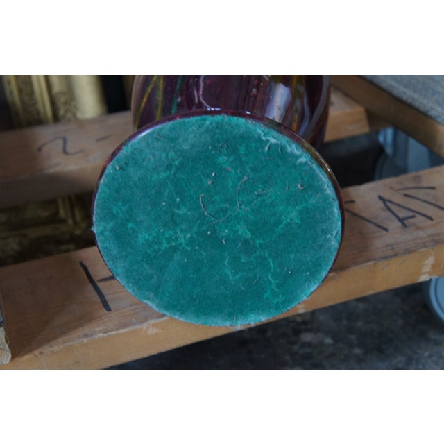 20th Century Chinese Purple Jade Carved & Polished Marble Flower Vase Urn For Sale - Image 9 of 9