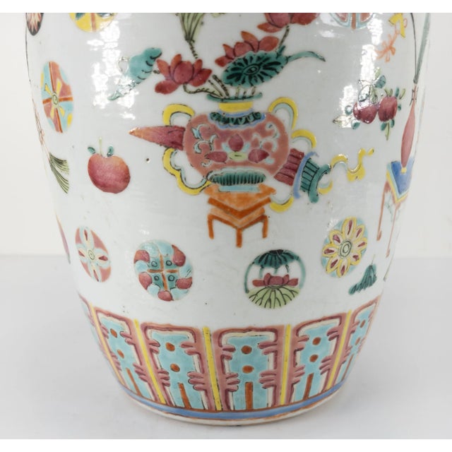 Early 20th Century Chinese Famille Rose Republic Enameled Vase For Sale - Image 5 of 12