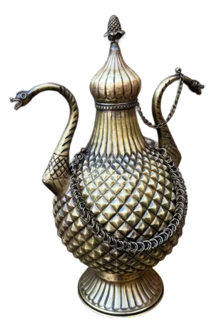 Diamond Planished Brass Pitcher