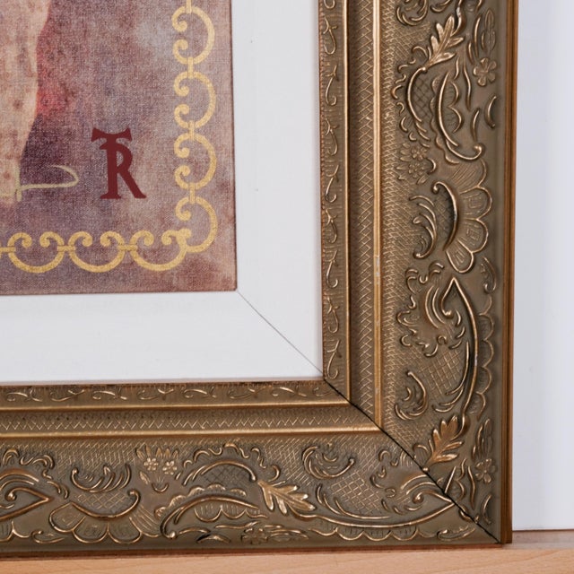2006 Tomasz Rut "Victoris" Hand Signed & Numbered Limited Edition 177/350 Hand Embellished Giclée Neoclassical Matte and Gilded Frame For Sale - Image 4 of 7