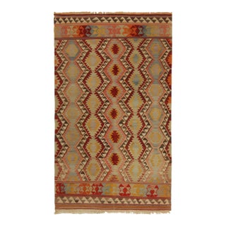 1960s Vintage Tribal Kilim Rug in Polychromatic Geometric Pattern For Sale