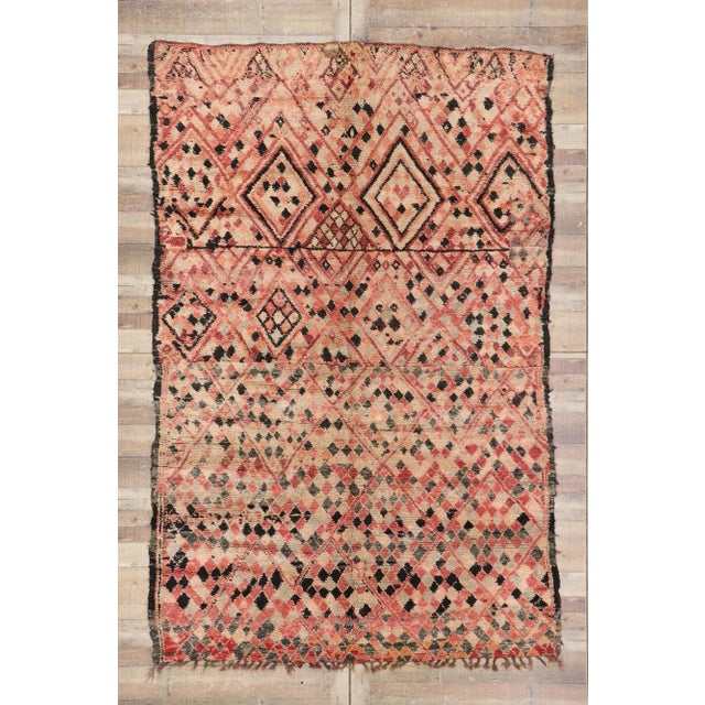 Brick Red Vintage Berber Moroccan Boujad Rug - 06'08 X 10'05 For Sale - Image 8 of 9