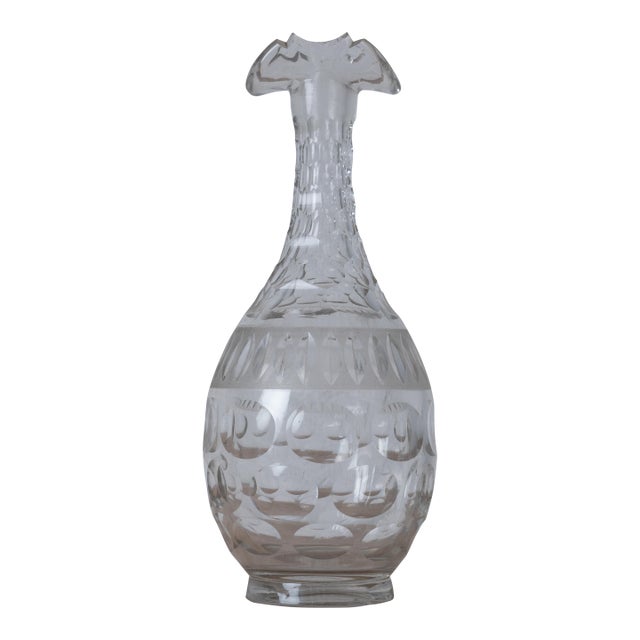 Antique Cut Crystal Double Spout Decanter For Sale