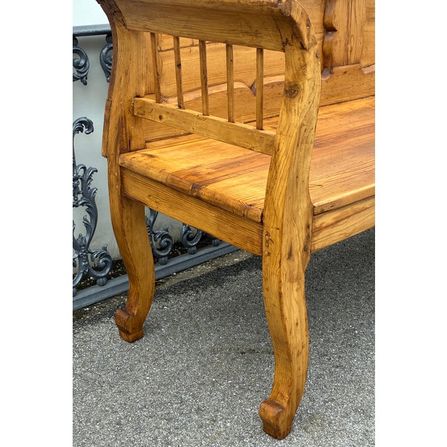Brown Pine Bench or Settle For Sale - Image 8 of 14