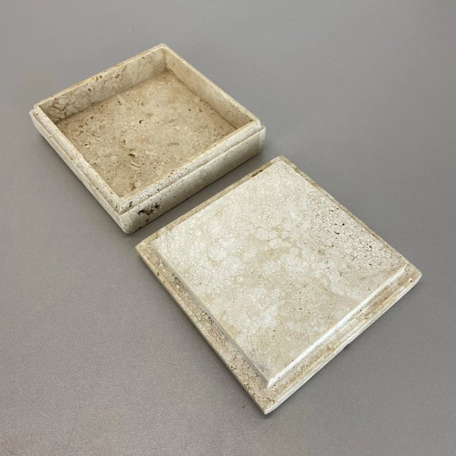 Modernist Italian Travertine Marble Box Vide Poche from Fratelli Mannelli, 1970s For Sale - Image 12 of 18