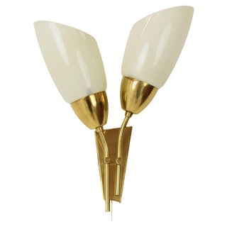 Mid-Century Brass Wall Lamp from Kamenicky Senov, 1970s For Sale