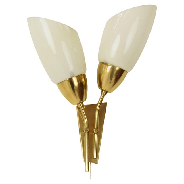 Mid-Century Brass Wall Lamp from Kamenicky Senov, 1970s For Sale