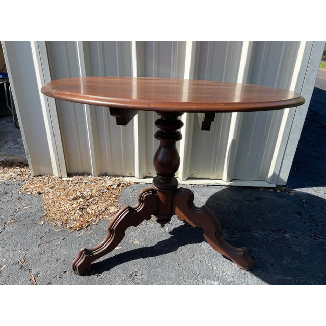 Victorian Antique Mahogany Tilt Top Table Large 36" For Sale - Image 3 of 10
