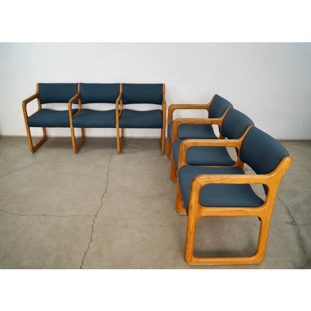 Mid-Century Modern 1970’s Mid-Century Modern Tandem Seating Waiting Room Chairs Benches - A Pair For Sale - Image 3 of 12