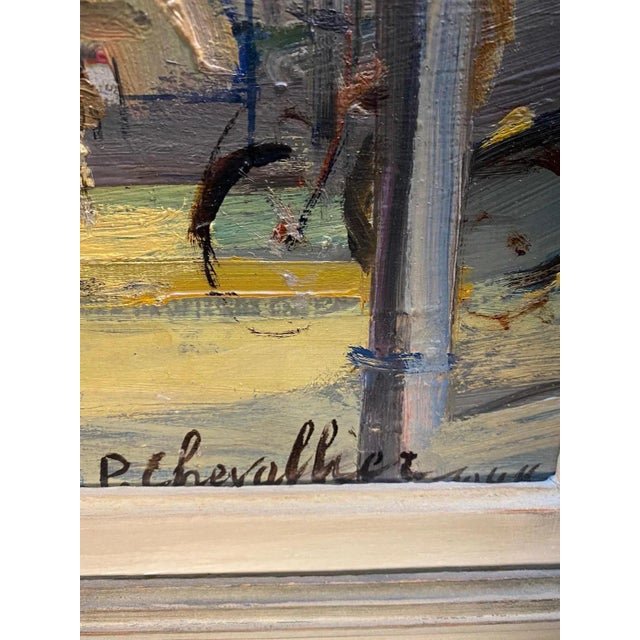 Paul Chevallier, Garden's Coffee, Oil on Wood, 1944 For Sale - Image 7 of 9