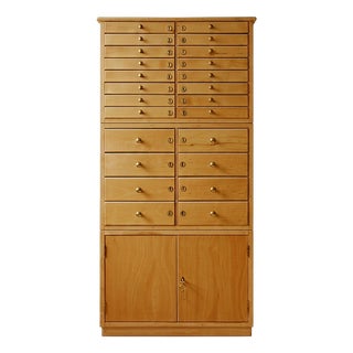 Vintage Italian Filing Cabinet in Beech Wood, 1950s For Sale