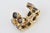 Gold Plated Two Row Cuff Bracelet With Agate Stones, 1990's For Sale - Image 10 of 11