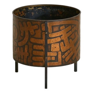 Italian Etched Copper Planter No. 02 Attributed to Victor Cerrato, 1960s For Sale